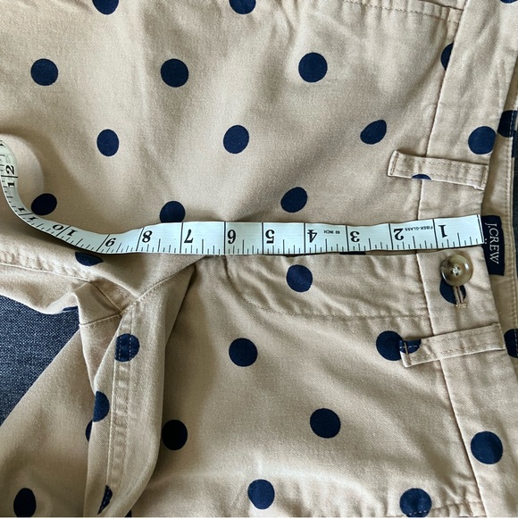 J. CREW Tan and Navy Polka Dot Mid Rise Chinos Size 00 (Measure like a 2-4) - Picture 8 of 11